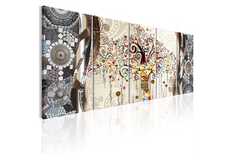 Bilde Tree And Mosaic 200x80 - Artgeist sp. z o. o. - Innredning - Bilder & kunst - Lerretsbilder