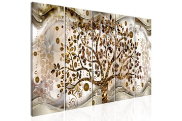 Bilde Tree And Waves 5 Parts Brown 200x80