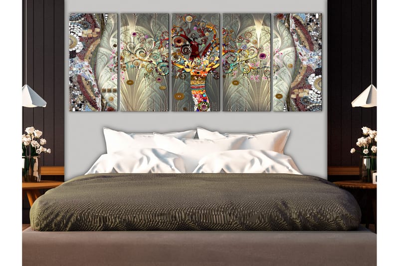 Bilde Tree Of Life 5 Parts Narrow 225x90 - Artgeist sp. z o. o. - Innredning - Bilder & kunst - Lerretsbilder