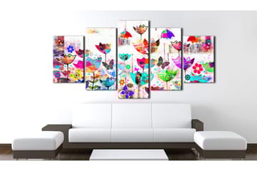 Bilde Tulips In The Rain 100x50 - Artgeist sp. z o. o. - Innredning - Bilder & kunst - Lerretsbilder