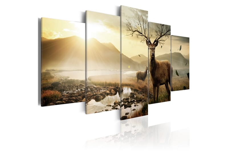 Bilde Tundra And Deer 100x50, Artgeist sp. z o. o.