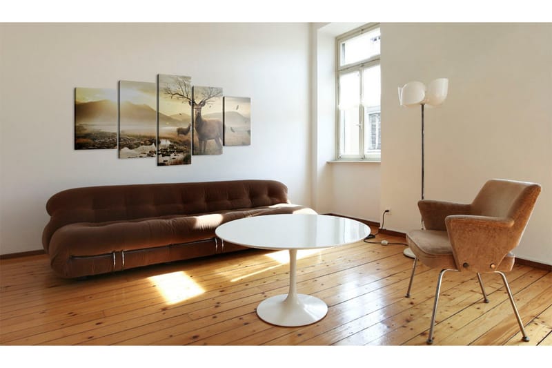 Bilde Tundra And Deer 100x50 - Artgeist sp. z o. o. - Innredning - Bilder & kunst - Lerretsbilder