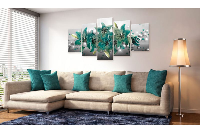 Bilde Turquoise Bouquet 100x50 - Artgeist sp. z o. o. - Innredning - Bilder & kunst - Lerretsbilder