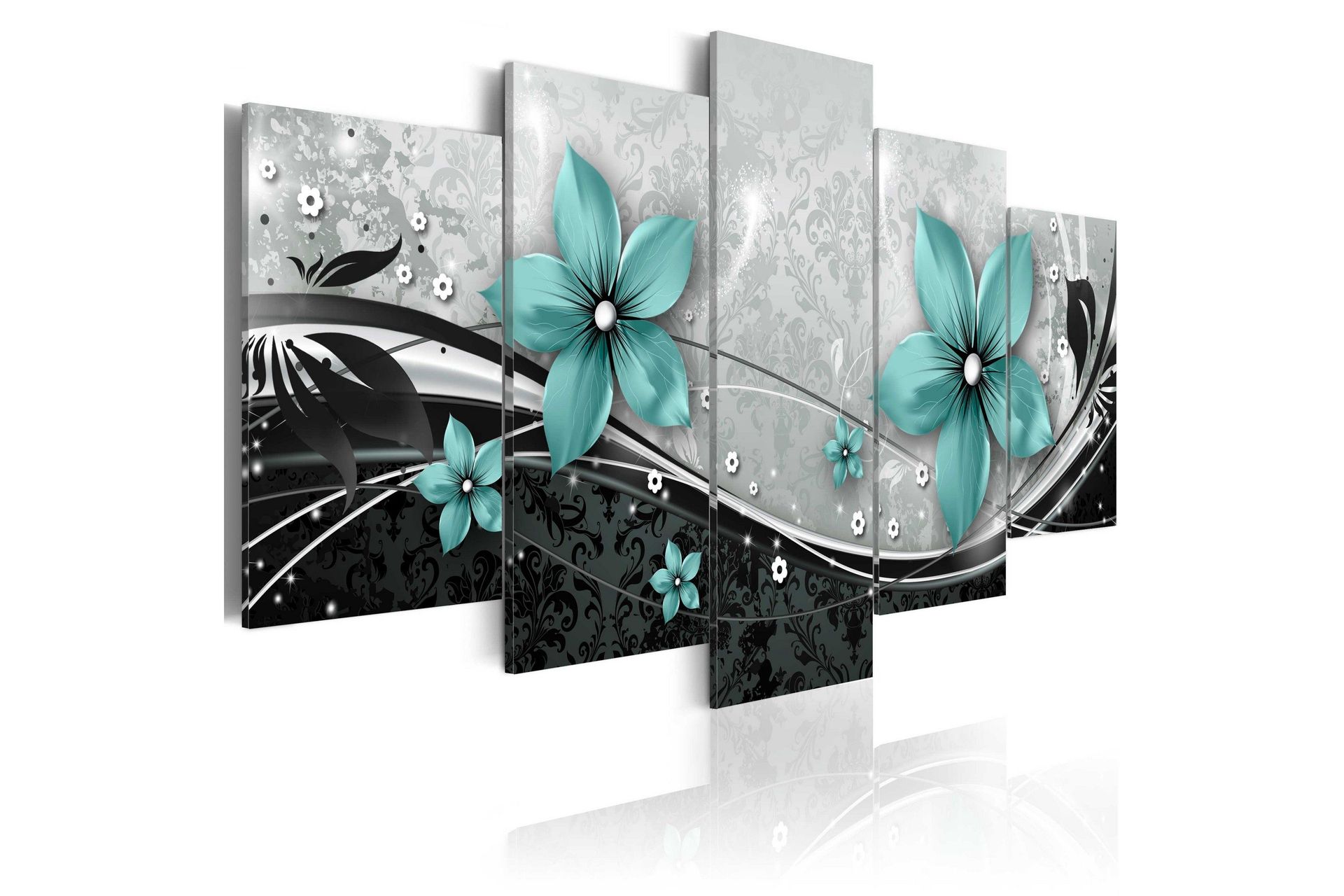 Bilde Turquoise Flower Of Night 100x50 - Artgeist sp. z o. o.
