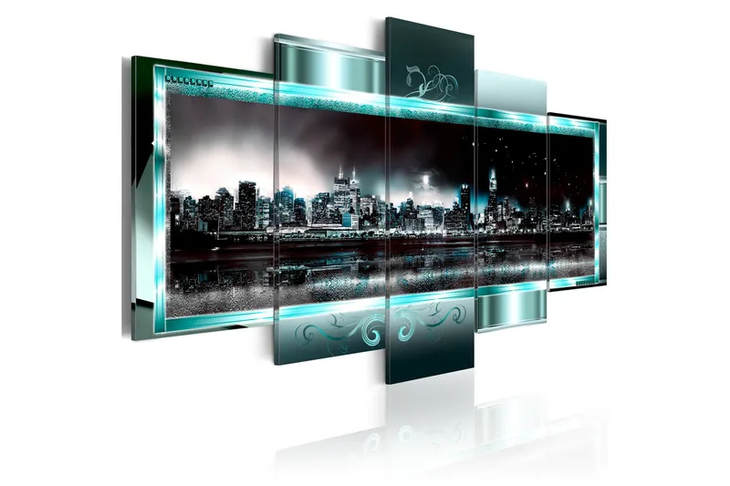 Bilde Turquoise New York Starry Night 200x100, Artgeist sp. z o. o.