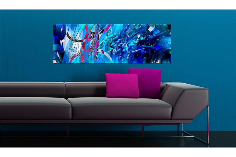 Bilde Turquoise Regn 120x40 - Artgeist sp. z o. o. - Innredning - Bilder & kunst - Lerretsbilder