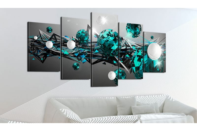 Bilde Turquoise Solar System 100x50 - Artgeist sp. z o. o. - Innredning - Bilder & kunst - Lerretsbilder