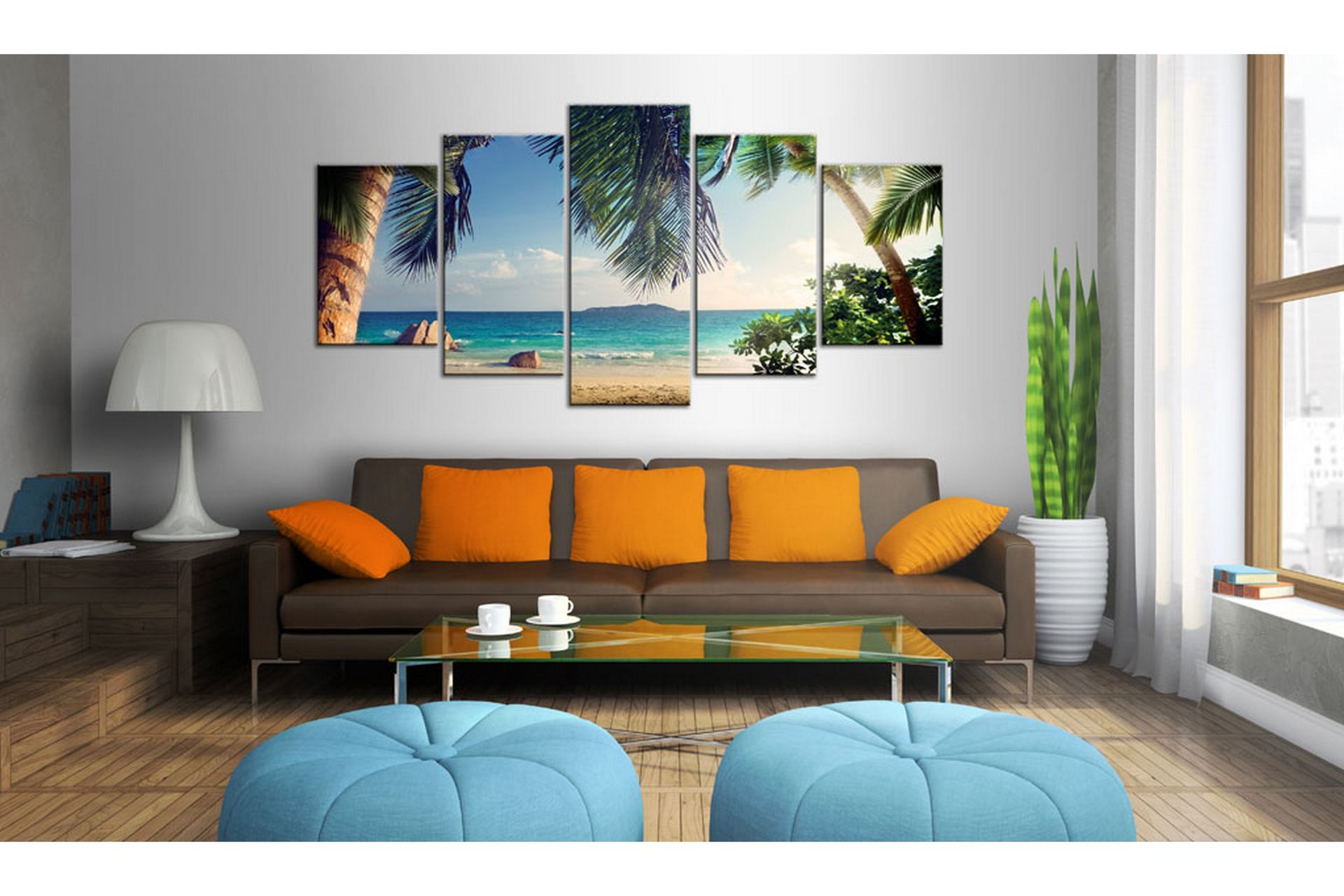 Bilde Under Palm Trees 200x100 - Artgeist sp. z o. o. - Innredning - Bilder & kunst - Lerretsbilder