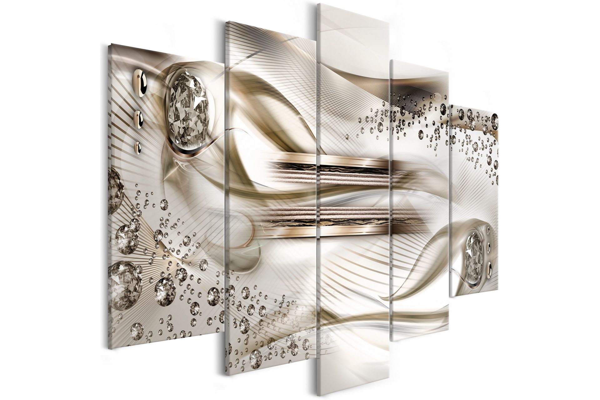 Bilde Underwater Harp 5 Parts Wide Brown 100x50 - Artgeist sp. z o. o.