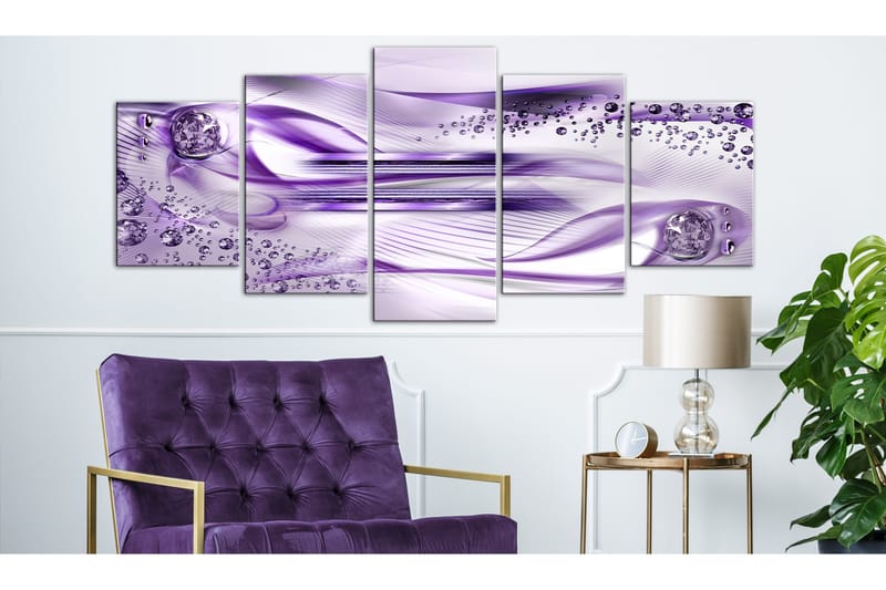 Bilde Underwater Harp 5 Parts Wide Violet 200x100 - Artgeist sp. z o. o. - Innredning - Bilder & kunst - Lerretsbilder
