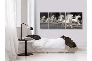 Bilde Unicorns Run 5 Parts Narrow 200x80 - Artgeist sp. z o. o. - Innredning - Bilder & kunst - Lerretsbilder