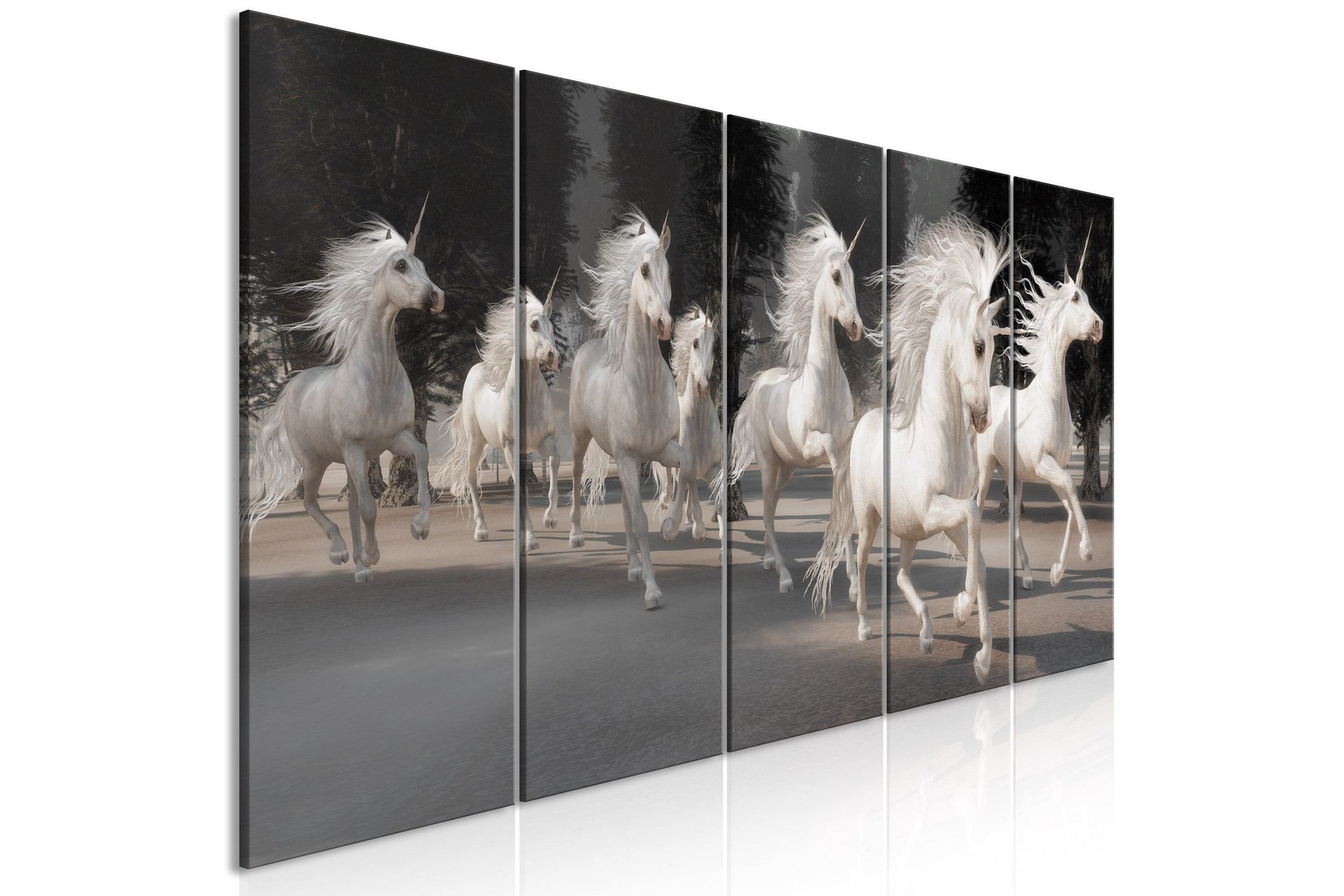 Bilde Unicorns Run 5 Parts Narrow 200x80 - Artgeist sp. z o. o.