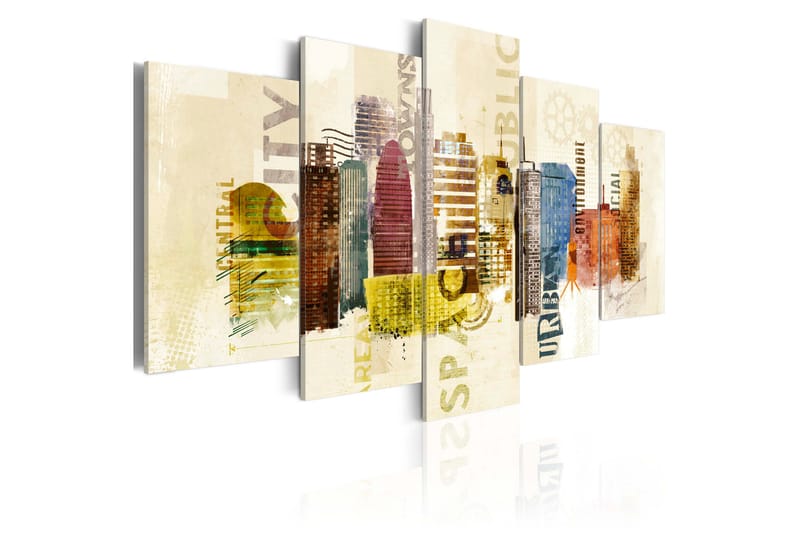 Bilde Urban Design 5 Pieces 100x50 - Artgeist sp. z o. o. - Innredning - Bilder & kunst - Lerretsbilder