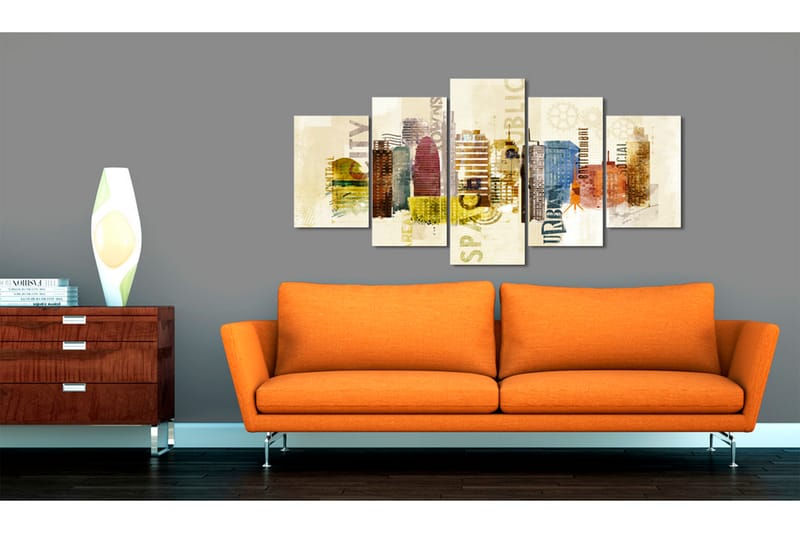 Bilde Urban Design 5 Pieces 100x50 - Artgeist sp. z o. o. - Innredning - Bilder & kunst - Lerretsbilder
