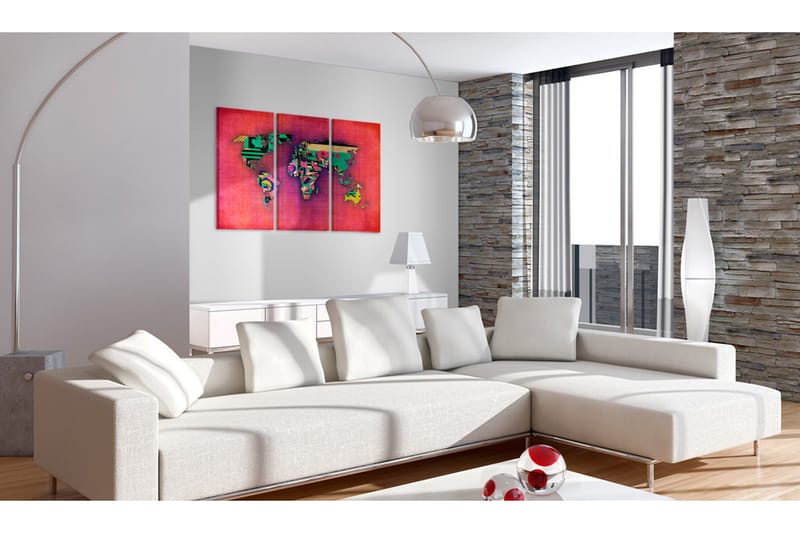 Bilde Verden Er Min Triptyk 60x40 - Artgeist sp. z o. o. - Innredning - Bilder & kunst - Lerretsbilder