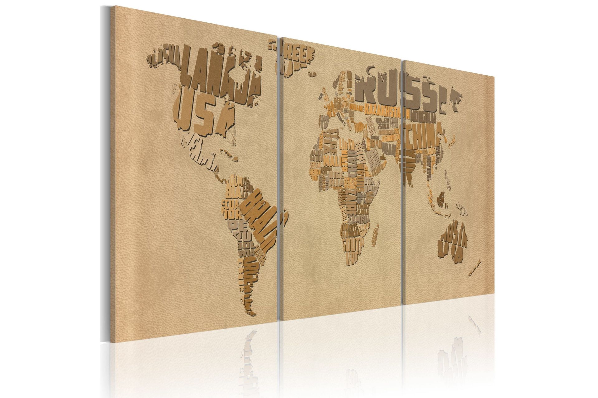Bilde Verdenskartet Beige Og Brunt 120x60 - Artgeist sp. z o. o.