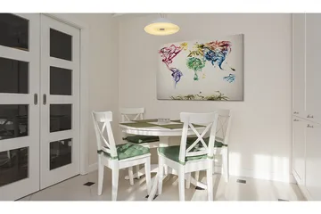 Bilde Verdenskartet Farget Røyk Spor 90x60 - Artgeist sp. z o. o. - Innredning - Bilder & kunst - Lerretsbilder