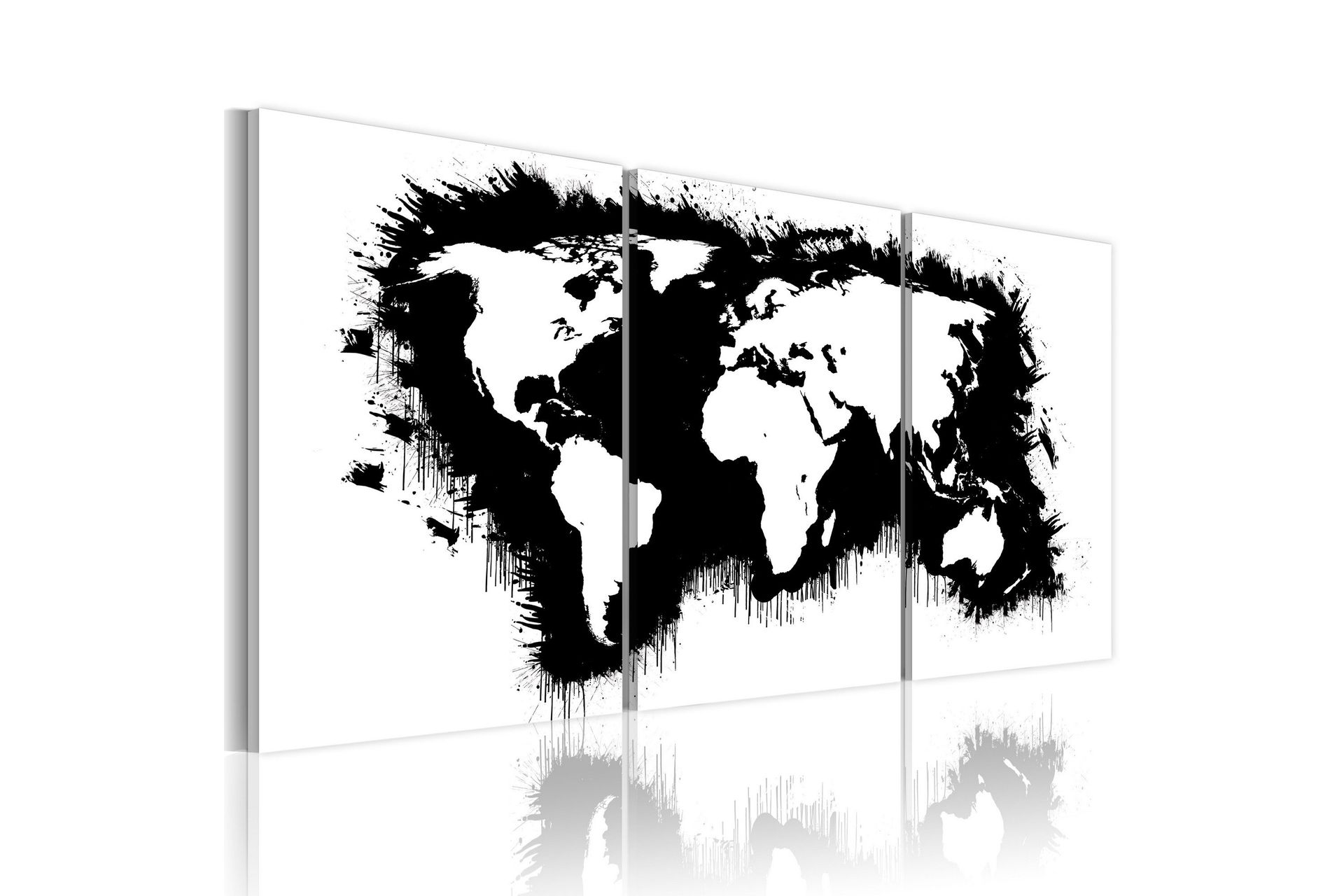 Bilde Verdenskartet Svarthvitt 120x60 - Artgeist sp. z o. o.