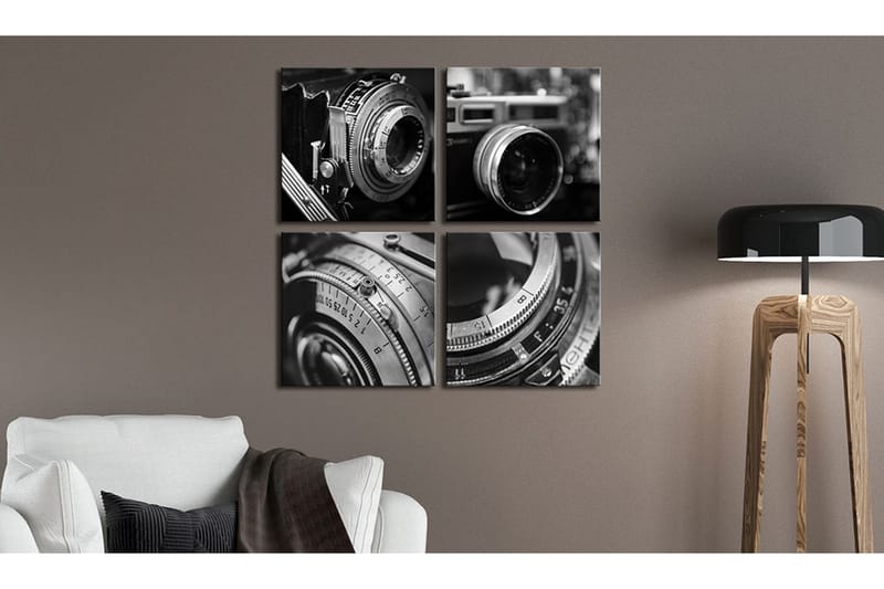 Bilde Vintage Cameras 60x60 - Artgeist sp. z o. o. - Innredning - Bilder & kunst - Lerretsbilder