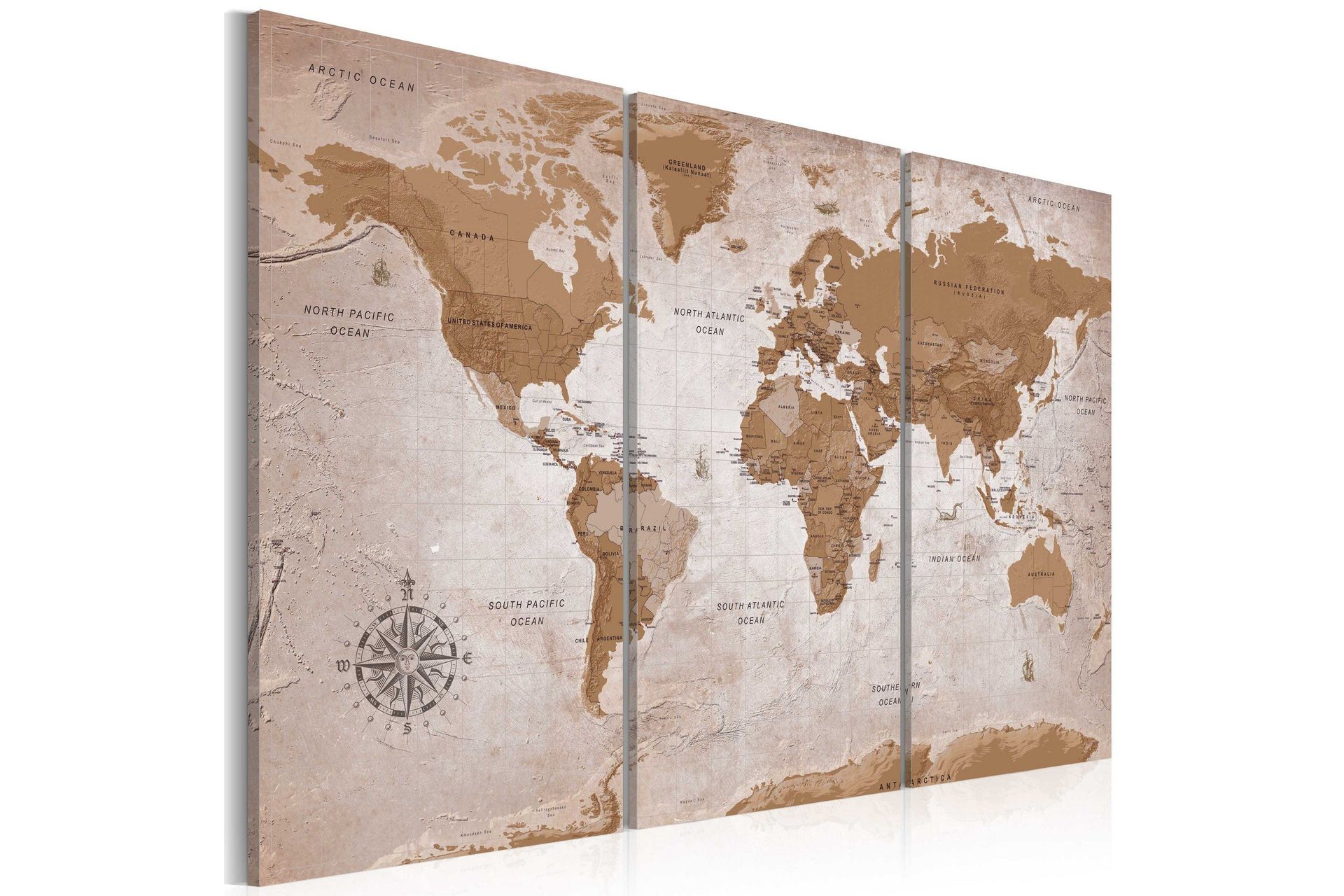 Bilde Vintage Map Oriental Travels 120x80 - Artgeist sp. z o. o.