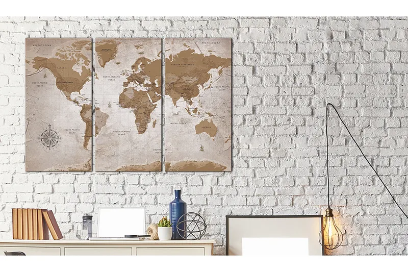 Bilde Vintage Map Oriental Travels 120x80 - Artgeist sp. z o. o. - Innredning - Bilder & kunst - Lerretsbilder