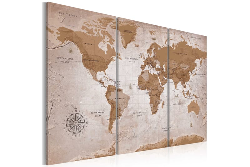 Bilde Vintage Map Oriental Travels 120x80 - Artgeist sp. z o. o. - Innredning - Bilder & kunst - Lerretsbilder