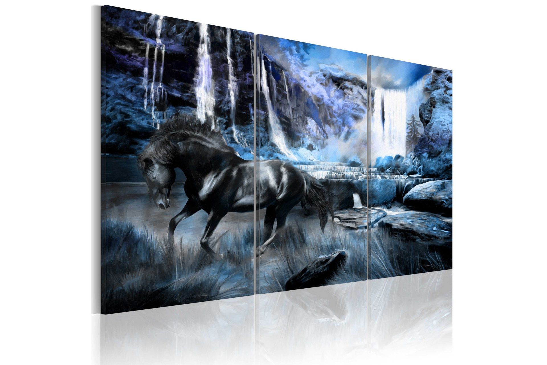 Bilde Waterfall In Colour Of Sapphire 120x80 - Artgeist sp. z o. o.