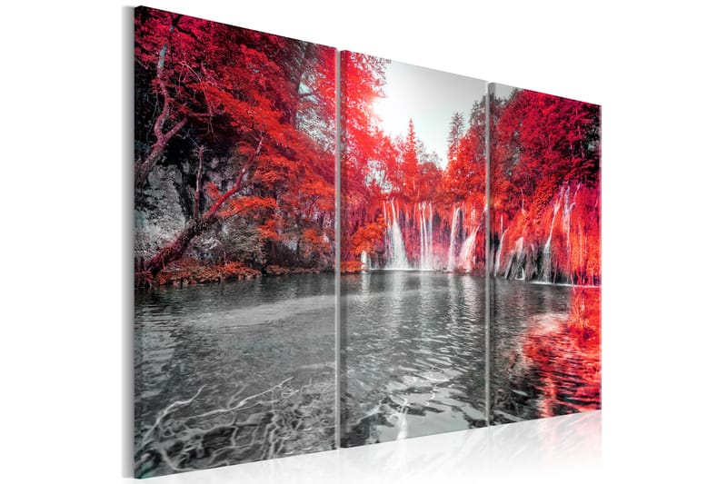 Bilde Waterfalls Of Ruby Forest 120x80 - Artgeist sp. z o. o. - Innredning - Bilder & kunst - Lerretsbilder