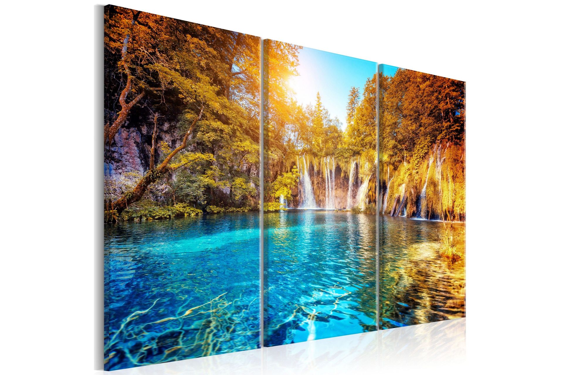 Bilde Waterfalls Of Sunny Forest 90x60 - Artgeist sp. z o. o.