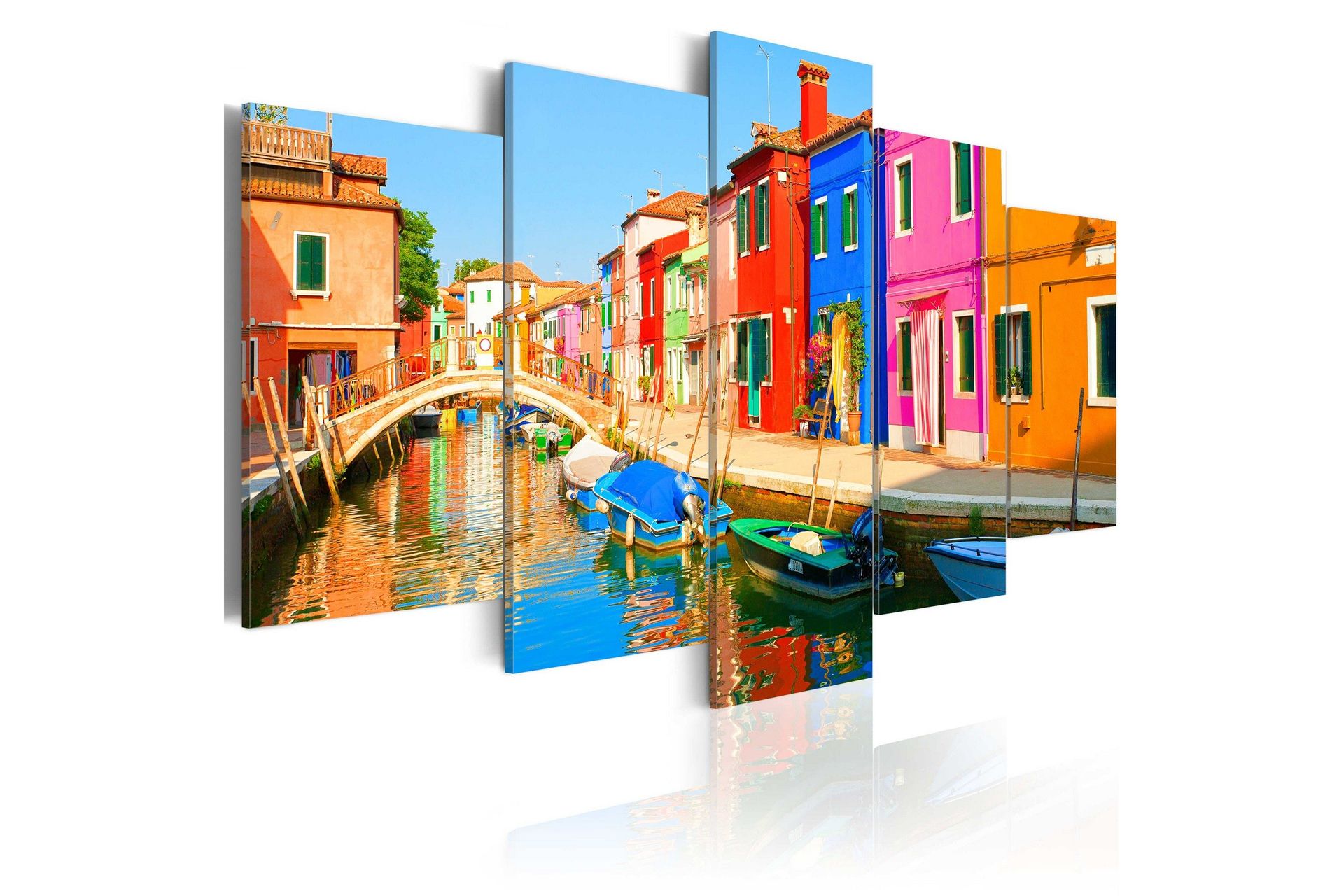 Bilde Waterfront In Rainbow Colors 200x100 - Artgeist sp. z o. o.