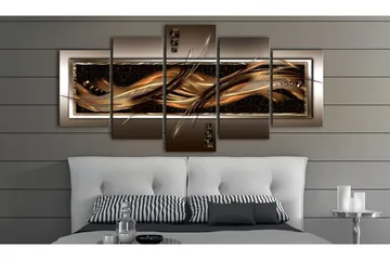 Bilde Wave Of Fire 200x100 - Brun/Beige/Gull - Innredning - Bilder & kunst - Lerretsbilder