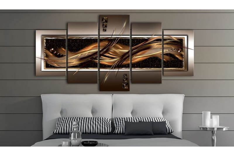 Bilde Wave Of Fire 200x100 - Brun/Beige/Gull - Innredning - Bilder & kunst - Lerretsbilder