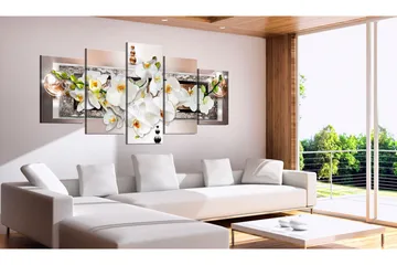 Bilde White Abstract Orchid 200x100 - Artgeist sp. z o. o. - Innredning - Bilder & kunst - Lerretsbilder