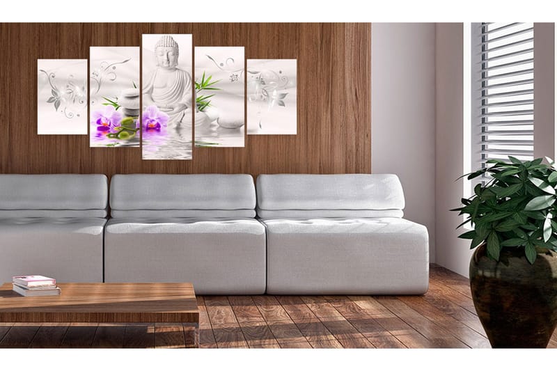 Bilde White Buddha 100x50 - Artgeist sp. z o. o. - Innredning - Bilder & kunst - Lerretsbilder