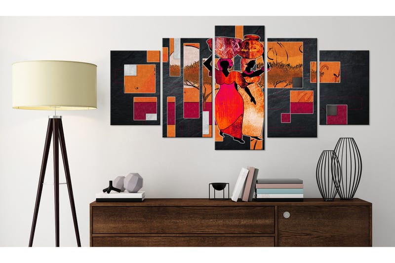 Bilde Women Carrying Water 100x50 - Artgeist sp. z o. o. - Innredning - Bilder & kunst - Lerretsbilder