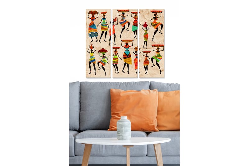 Bilde World Culture 3-pk Flerfarget - 22x05 cm - Innredning - Bilder & kunst - Lerretsbilder