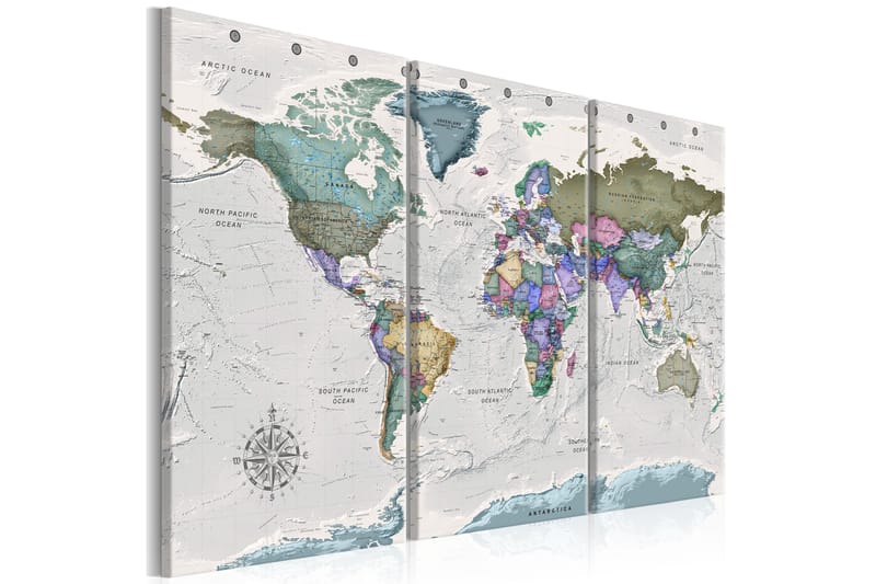 Bilde World Destinations 3 Parts 90x60, Artgeist sp. z o. o.