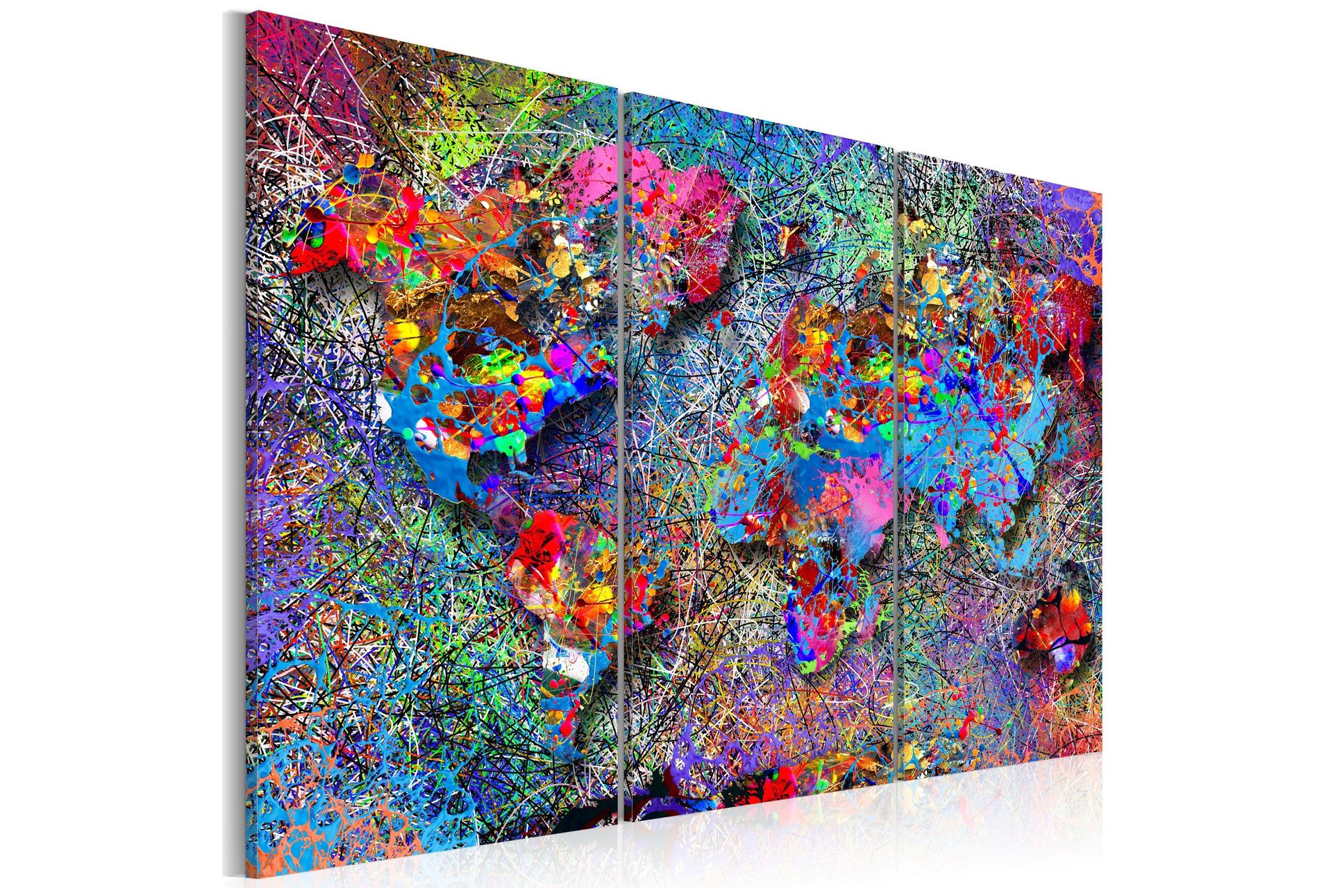 Bilde World Map Colourful Whirl 90x60 - Artgeist sp. z o. o.