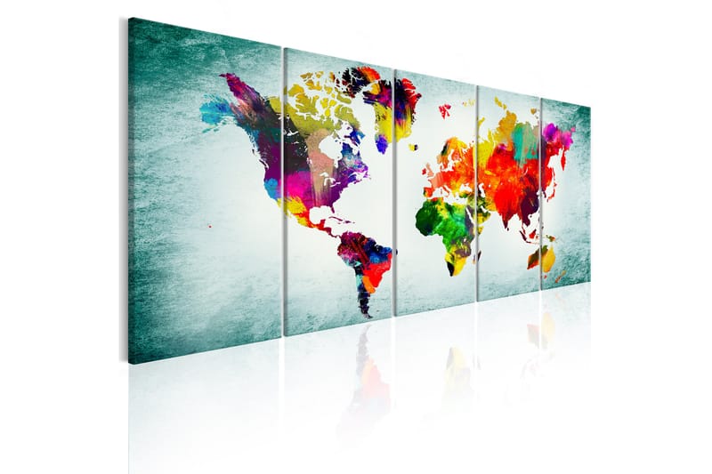Bilde World Map Green Vignette 200x80 - Artgeist sp. z o. o. - Innredning - Bilder & kunst - Lerretsbilder