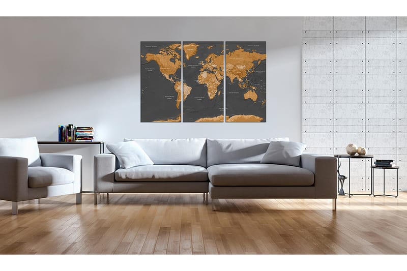 Bilde World Map Modern Aesthetics 90x60 - Artgeist sp. z o. o. - Innredning - Bilder & kunst - Lerretsbilder