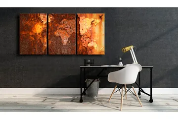 Bilde World Map Old Rust 120x60 - Artgeist sp. z o. o. - Innredning - Bilder & kunst - Lerretsbilder