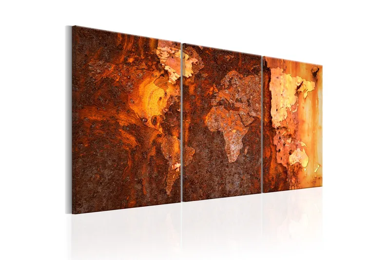 Bilde World Map Old Rust 120x60 - Artgeist sp. z o. o. - Innredning - Bilder & kunst - Lerretsbilder
