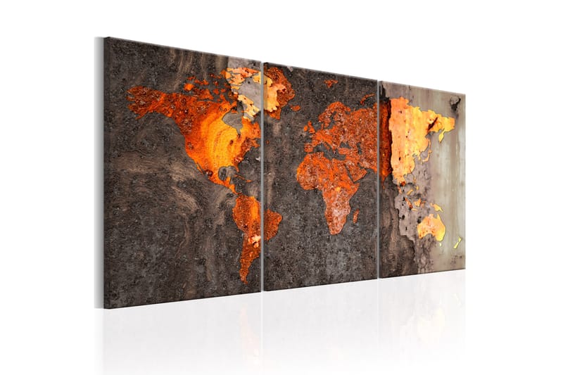 Bilde World Map Rusty World 120x60 - Artgeist sp. z o. o. - Lerretsbilder