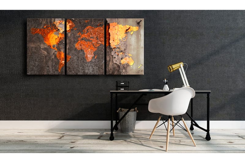 Bilde World Map Rusty World 60x30 - Artgeist sp. z o. o. - Innredning - Bilder & kunst - Lerretsbilder