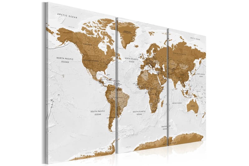 Bilde World Map White Poetry 120x80 - Artgeist sp. z o. o. - Innredning - Bilder & kunst - Lerretsbilder