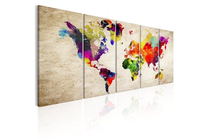 Bilde World Map Painted World 225x90 - Artgeist sp. z o. o. - Lerretsbilder