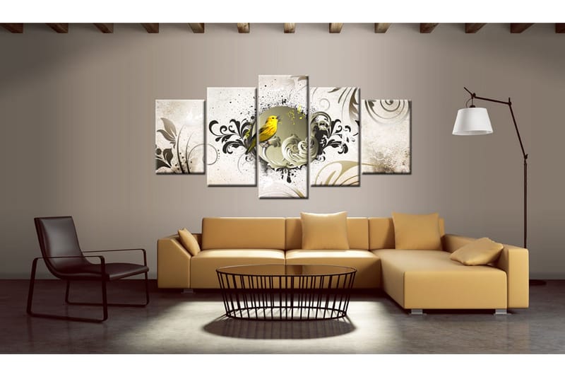 Bilde Yellow Bird 200x100 - Artgeist sp. z o. o. - Innredning - Bilder & kunst - Lerretsbilder