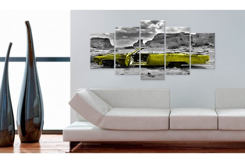 Bilde Yellow Car 100x50 - Artgeist sp. z o. o. - Innredning - Bilder & kunst - Lerretsbilder
