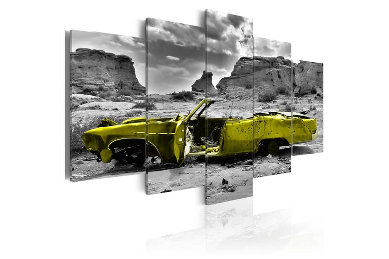 Bilde Yellow Car 200x100 - Artgeist sp. z o. o. - Innredning - Bilder & kunst - Lerretsbilder