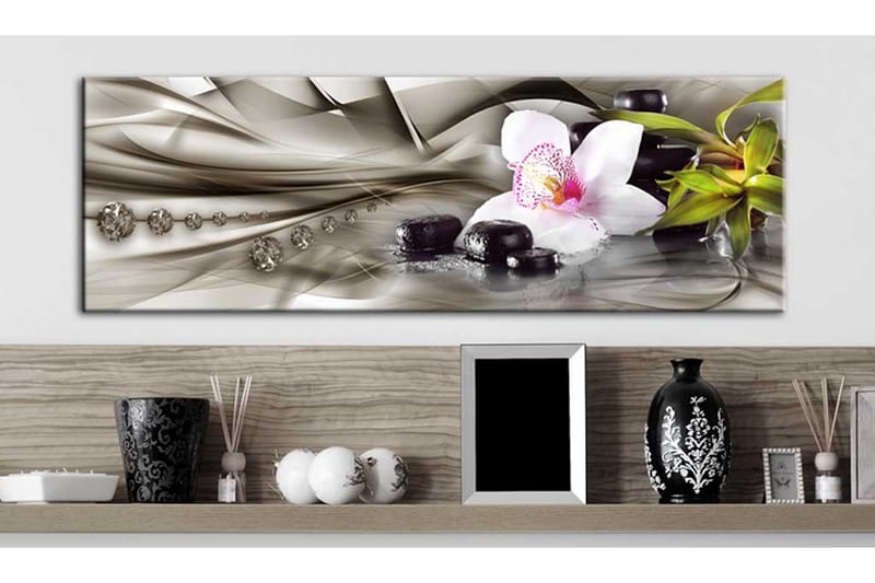 Bilde Zen Composition Orchid Bamboo And Stones 120x40 - Artgeist sp. z o. o. - Innredning - Bilder & kunst - Lerretsbilder